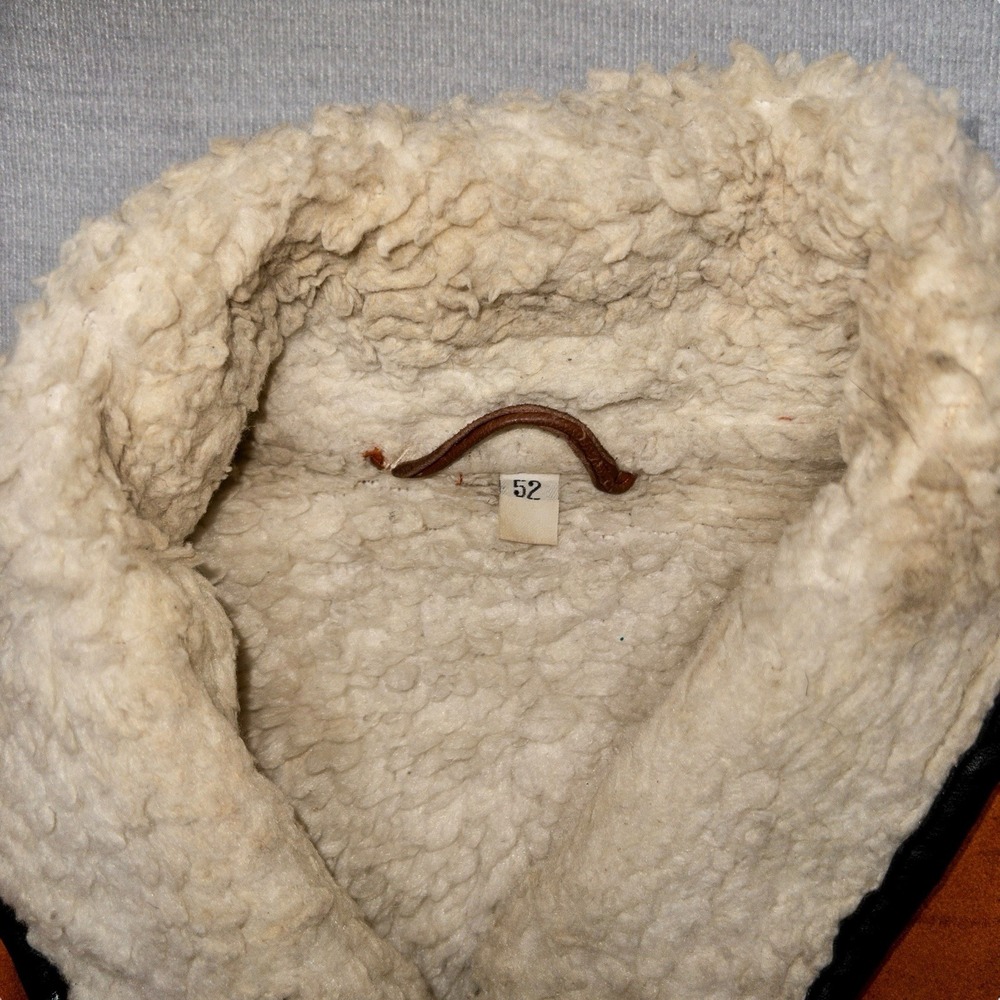 Vtg Western Aztec Navajo Leather Jacket Mens Size 52 Made‎ In Italy Southwestern - Picture 13 of 14